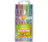 Długopis żelowy fluorescencyjny 6 kolorów CRICCO w etui CR816W6