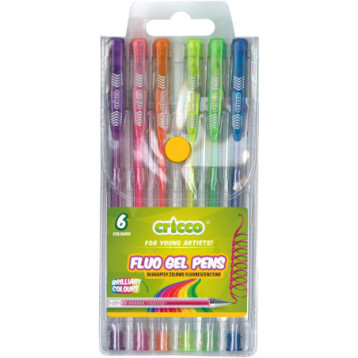 Długopis żelowy fluorescencyjny 6 kolorów CRICCO w etui CR816W6 Długopis żelowy fluorescencyjny 6 kolorów CRICCO w etui CR816W6