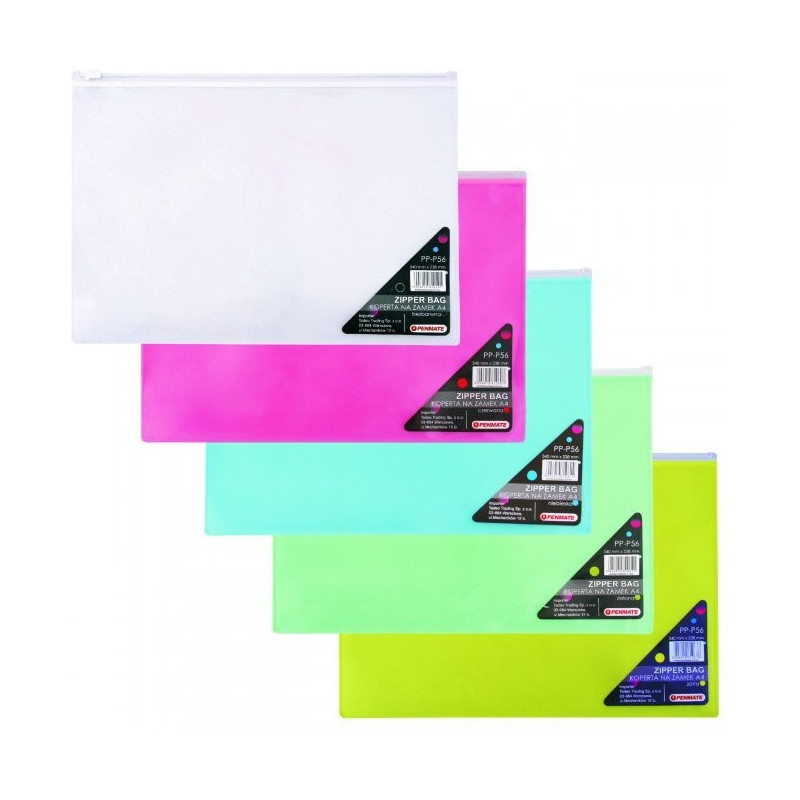 Koperta na zamek A4 niebieska PP-P56 PENMATE TT6702