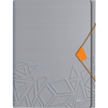 Teczka z przegródkami Leitz Urban Chic, PP, A4, mieści 250 kartek, szara 39970088 Teczka z przegródkami Leitz Urban Chic, PP, A4, mieści 250 kartek, szara 39970088