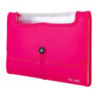 Teczka harmonijkowa z gumką 13-przegródek okno PVC RIO różowa 38128 PINK DELI