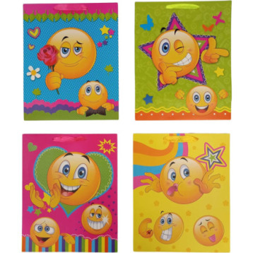 Torebka prezentowa dla dzieci EMOJI A4 26x32x12cm ROZETTE