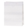Torebka prezentowa 18x23x10cm Lux brokat BIAŁA A5 ROZETTE