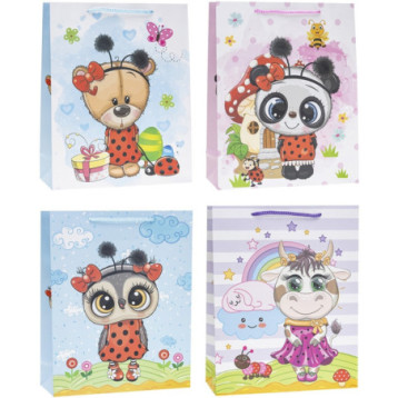 Torebka prezentowa 18x24x8cm TD-23118-A5 ROZETTE Torebka prezentowa 18x24x8cm TD-23118-A5 ROZETTE