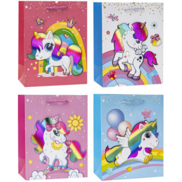 Torebka prezentowa 26x32x10cm dla dzieci JEDNOROŻEC TD-23183-3D-A4 ROZETTE