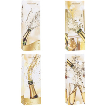 Torebka prezentowa 12x35x9cm na butelkę TBF-24159-BB ROZETTE