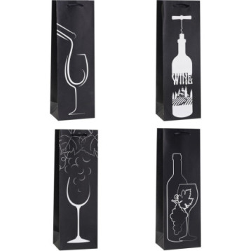 Torebka prezentowa 12x36x9cm na butelkę Lux TBF-24073-BB ROZETTE