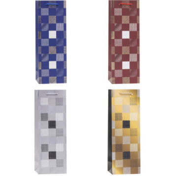 Torebka prezentowa 12x35x9cm na butelkę TBG-23162-HS-BB ROZETTE Torebka prezentowa 12x35x9cm na butelkę TBG-23162-HS-BB ROZETTE