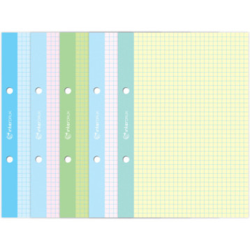 Wkład do segregatora A5 kratka 250k kolorowe kartki INTERDRUK
