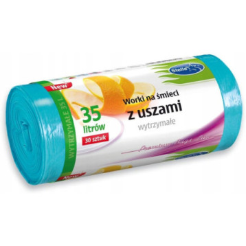 Worki na śmieci 35L z uszami wytrzymałe (30szt) niebieskie (HD-LD) STELLA ST1-WNS-9718V1