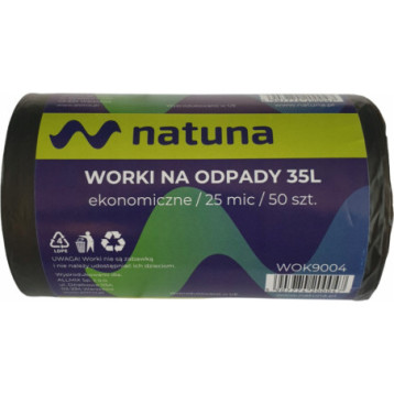 Worki na śmieci 35L 25mic LDPE ekonomiczne NATUNA (50szt)