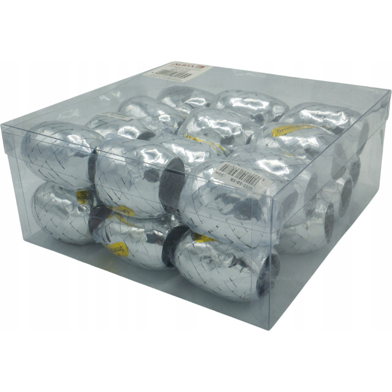 Wstążka jajko 5mm x 10m srebrna (24) WST-10-SR ALIGA