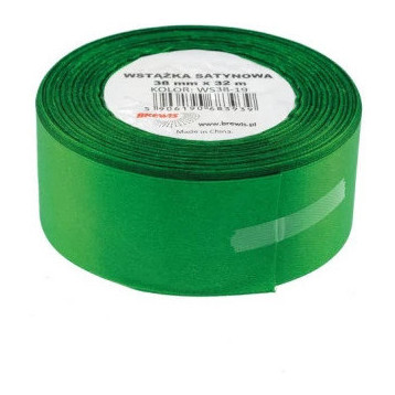 Wstążka satynowa 38mm/32m zielona BREWIS