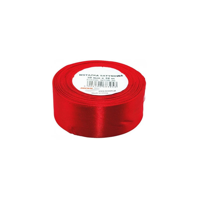 Wstążka satynowa 38mm/32m 26 jasny czerwony BREWIS
