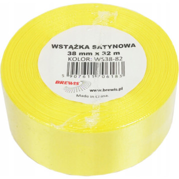 Wstążka satynowa 38mm/32m kanarkowa 82 BREWIS