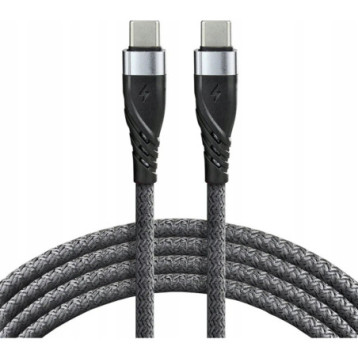 Kabel USB-C - USB-C 1m 3A 60W pleciony szary EVERACTIVE (CBB-1PDG) Kabel USB-C - USB-C 1m 3A 60W pleciony szary EVERACTIVE (CBB-1PDG)