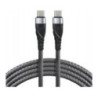 Kabel USB-C - USB-C 1m 3A 60W pleciony szary EVERACTIVE (CBB-1PDG) Kabel USB-C - USB-C 1m 3A 60W pleciony szary EVERACTIVE (CBB-1PDG)