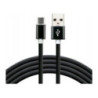 Kabel USB-A - USB-C 1,5m 3A silikonowy czarny EVERACTIVE (CBS-1.5CB)