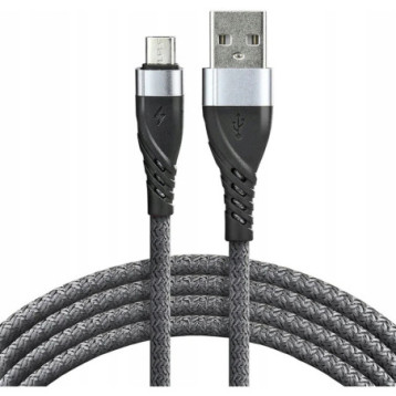 Kabel USB-A - microUSB 1m 2,4A pleciony szary EVERACTIVE (CBB-1MG) Kabel USB-A - microUSB 1m 2,4A pleciony szary EVERACTIVE (CBB-1MG)