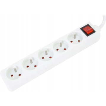 Listwa zasilająca 5g/5m biała OMEGA 16A/3500W uziemienie (43716) Listwa zasilająca 5g/5m biała OMEGA 16A/3500W uziemienie (43716)