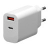 Ładowarka sieciowa 230V PLATINET 1xUSB-A + 1xUSB-C 30W biała (45481)
