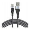 Kabel USB-A - USB-C 1m 3A pleciony szary EVERACTIVE (CBB-1CG)