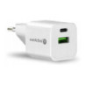 Ładowarka sieciowa 230V EVERACTIVE SC-390Q 1xUSB-C + 1xUSB 3A biała