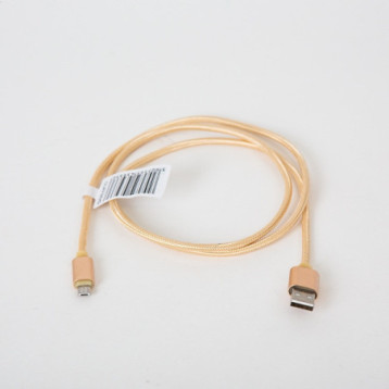 Kabel USB-A - microUSB 1m pleciony złoty OMEGA IGUANA (43933)