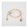 Kabel USB-A - microUSB 1m pleciony złoty OMEGA IGUANA (43933)