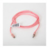 Kabel USB-A - microUSB 1m pleciony jasny różowy OMEGA IGUANA (43934)
