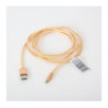 Kabel USB-A - microUSB 2m pleciony złoty OMEGA IGUANA (43936)