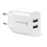 Ładowarka sieciowa 230V EVERACTIVE SC-220 2xUSB-A 12W 2,4A biała