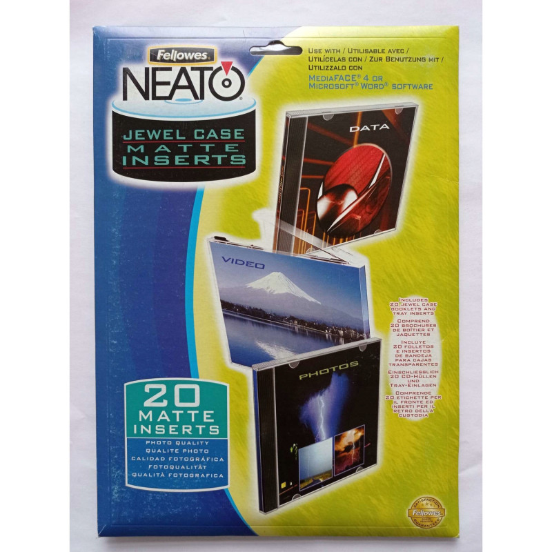 Wkłady matowy do pudełek CD nadruk (20szt.) 99966 FELLOWES Wkłady matowy do pudełek CD nadruk (20szt.) 99966 FELLOWES