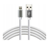 Kabel USB-A - Lightning 1m 2,4A silikonowy biały EVERACTIVE (CBS-1IW)