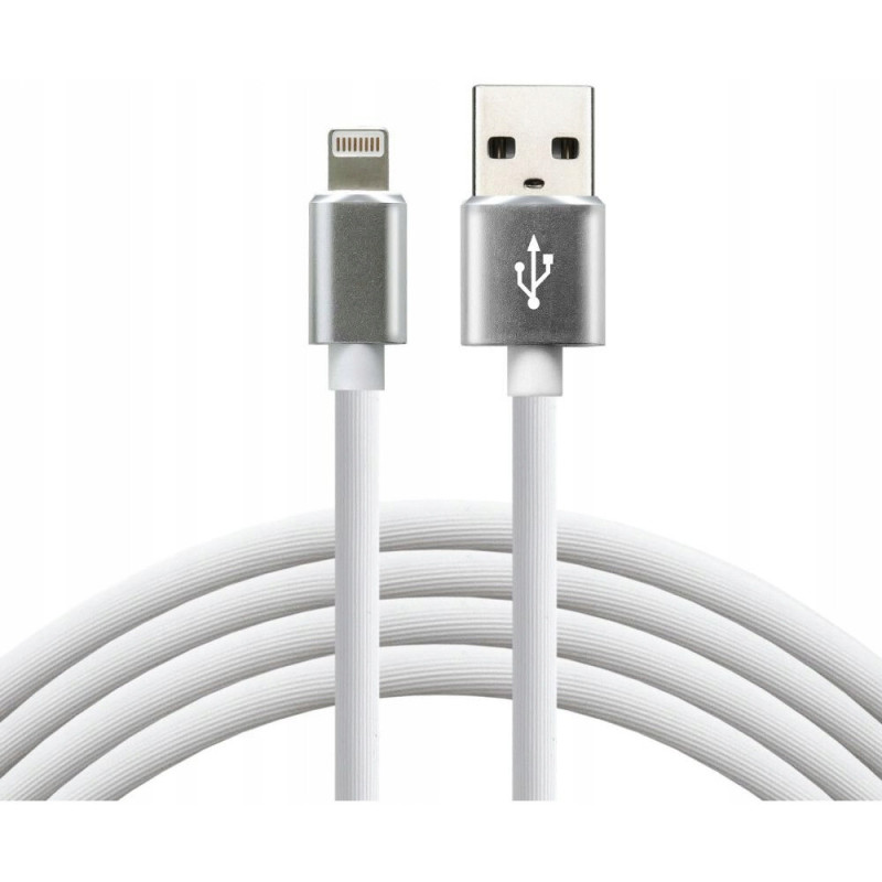 Kabel USB-A - Lightning 1m 2,4A silikonowy biały EVERACTIVE (CBS-1IW) Kabel USB-A - Lightning 1m 2,4A silikonowy biały EVERACTIVE (CBS-1IW)
