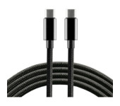 Kabel USB-C - USB-C 1m 3A 60W pleciony czarny EVERACTIVE (CBB-1PD3)