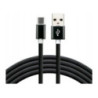 Kabel USB-A - USB-C 1m 3A silikonowy czarny EVERACTIVE (CBS-1CB)