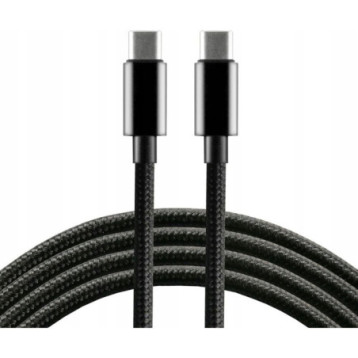 Kabel USB-C - USB-C 1m 5A 100W 10Gbps czarny EVERACTIVE (CBS-1CCD) Kabel USB-C - USB-C 1m 5A 100W 10Gbps czarny EVERACTIVE (CBS-1CCD)