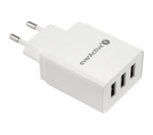 Ładowarka sieciowa 230V EVERACTIVE SC-300 3xUSB 3,4A biała