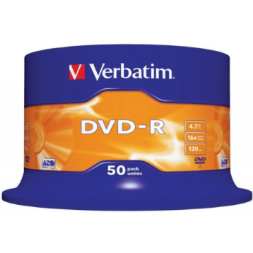Płyta DVD-R 4,7GB VERBATIM cake (50szt) 16x Matt Silver 43548 Płyta DVD-R 4,7GB VERBATIM cake (50szt) 16x Matt Silver 43548