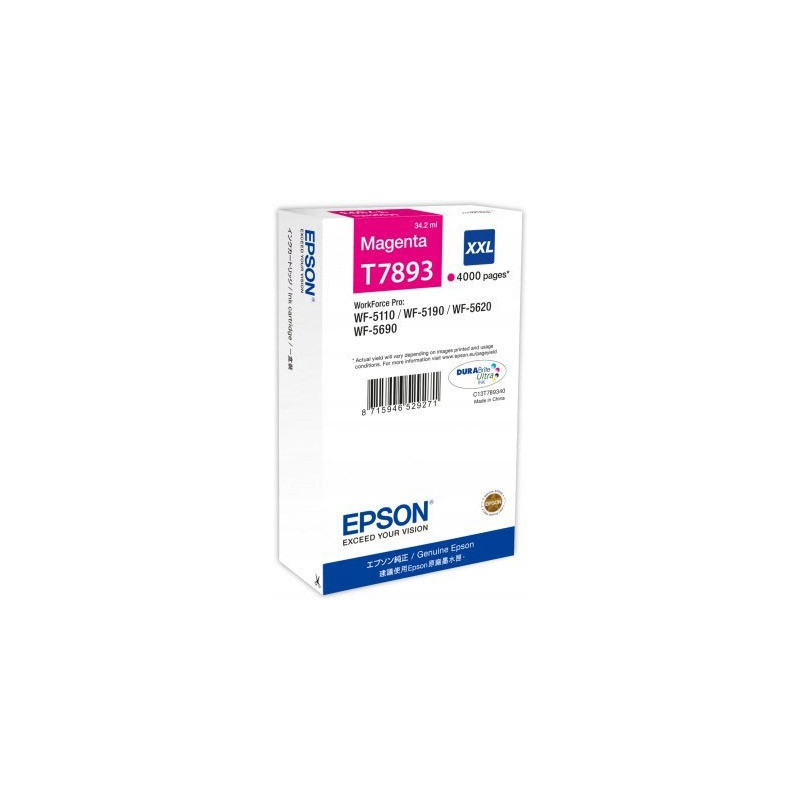 Tusz EPSON (78XXL/T7893/C13T789340) purpurowy 4000str Tusz EPSON (78XXL/T7893/C13T789340) purpurowy 4000str