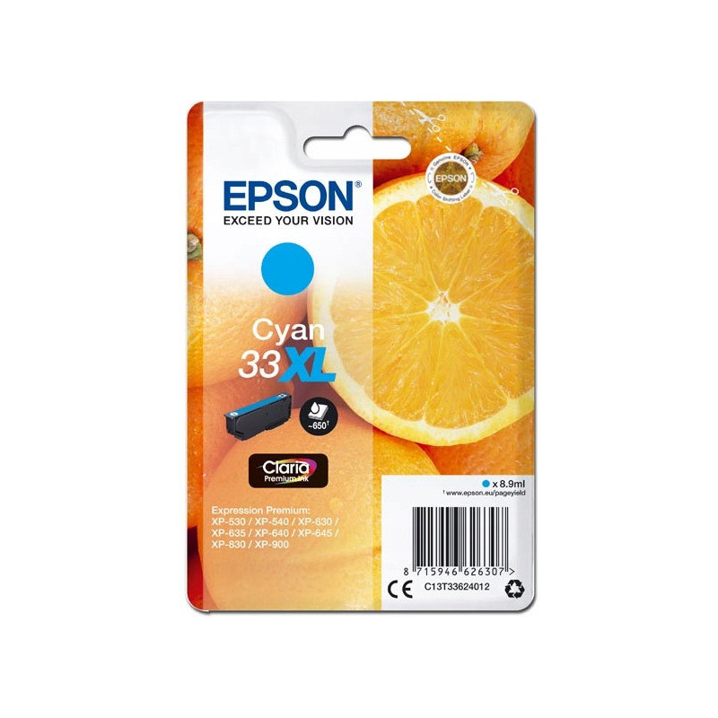 Tusz EPSON (33XL/C13T33624012) niebieski 650str Tusz EPSON (33XL/C13T33624012) niebieski 650str