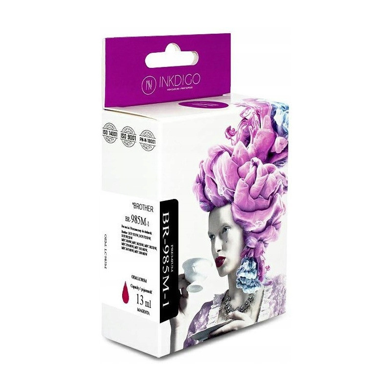 Tusz INKDIGO (BR-985M-1) purpurowy 18ml zamiennik BROTHER (LC985M)