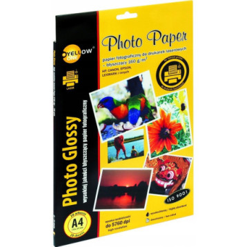 Papier foto YELLOW ONE A4 160g A20 błyszczący laser(L4G160) 150-1377 Papier foto YELLOW ONE A4 160g A20 błyszczący laser(L4G160) 150-1377