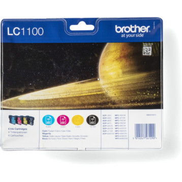 Tusz BROTHER (LC1100VALBP) cza+nie+pur+żół (4szt) Tusz BROTHER (LC1100VALBP) cza+nie+pur+żół (4szt)