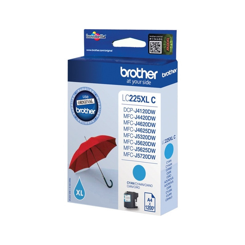 Tusz BROTHER (LC225XL-C) niebieski 1200str