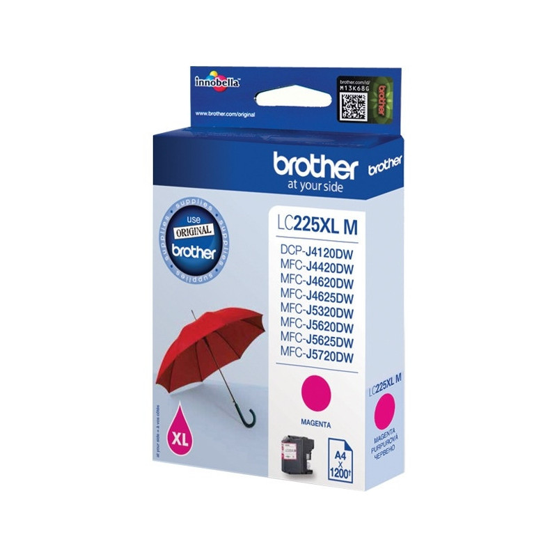 Tusz BROTHER (LC225XL-M) purpurowy 1200str Tusz BROTHER (LC225XL-M) purpurowy 1200str