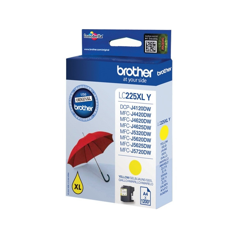 Tusz BROTHER (LC225XL-Y) żółty 1200str Tusz BROTHER (LC225XL-Y) żółty 1200str