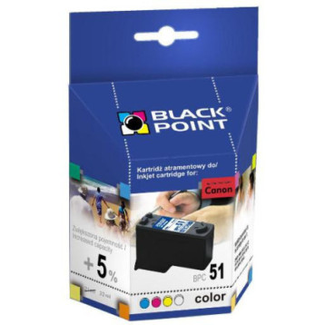 Tusz BLACK POINT (BPC51) kolor 595str zamiennik CANON (CL-51/0618B001) IP2200/6210/6220/MP150/160 Tusz BLACK POINT (BPC51) kolor 595str zamiennik CANON (CL-51/0618B001) IP2200/6210/6220/MP150/160