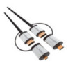 Kabel HDMI - HDMI + adapter mini/micro HDMI 1,5m v.1.4 czarny OMEGA (43865)